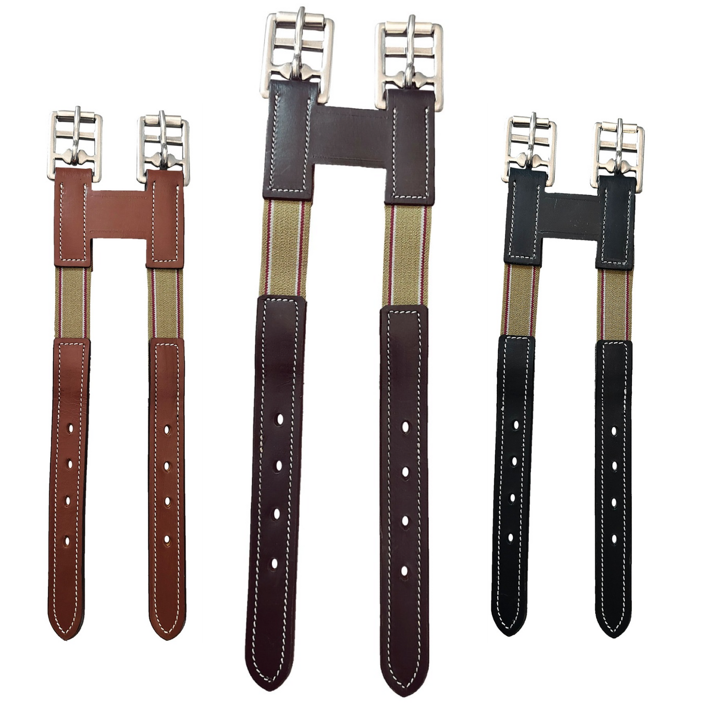 Majestic Ally Leather Girth Extender with Heavy-Duty Elastics, Durable, Flexible