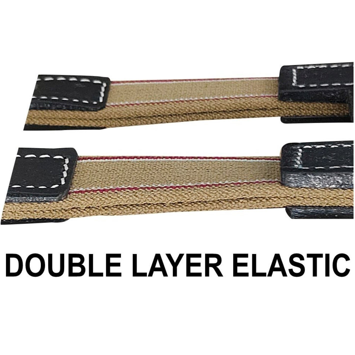 Majestic Ally Leather Girth Extender with Heavy-Duty Elastics, Durable, Flexible
