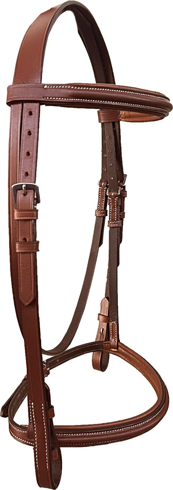Majestic Ally Padded Raised English Bridle, Premium Leather, Matching Laced Reins