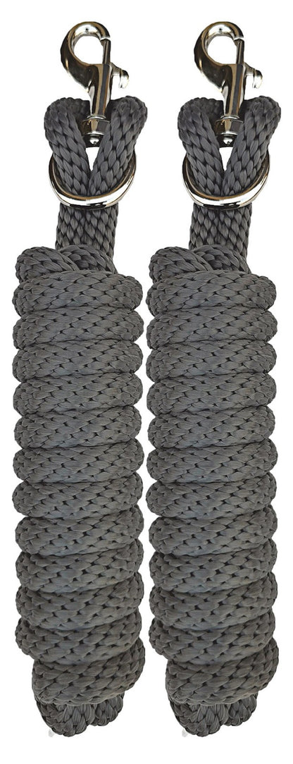 Majestic Ally Pack of 2 Solid Poly Lead Rope for Horses & Livestock – 10 Foot Long and 5/8 inch Thick - Replaceable Heavy-Duty Bolt Snap – Handmade – Soft, Broken in Feel