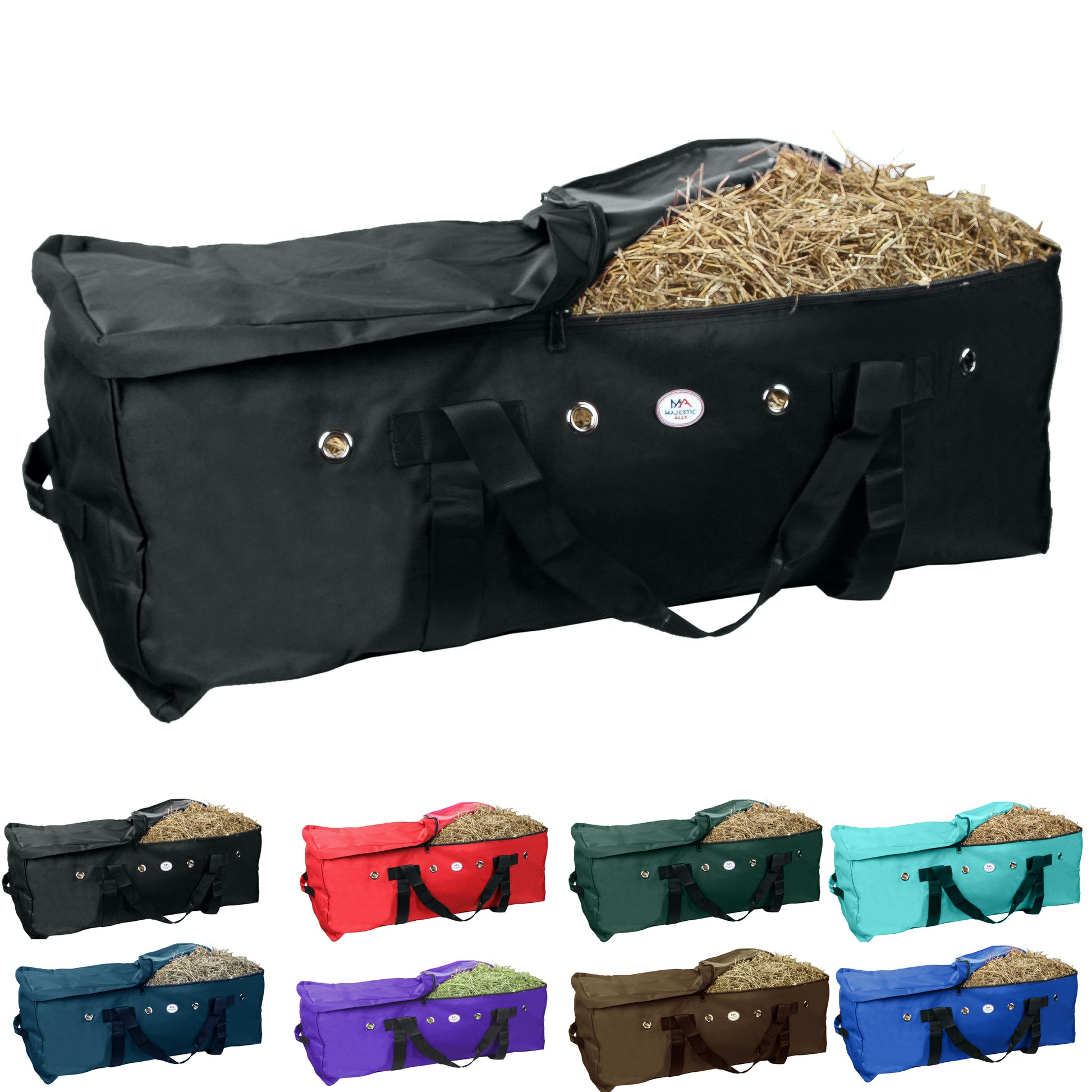 Majestic Ally,Rete da fieno per cavalli da 142.2 cm, con fori morbidi da 7.6x7.6 cm, in corda di nylon, simula l'pascolo, riduce gli sprechi (atriottici Majestic Ally,Rete da fieno per cavalli da 142.2 cm, con fori morbidi da 7.6x7.6 cm, in corda di nylon, simula l'pascolo, riduce gli sprechi (atriottici