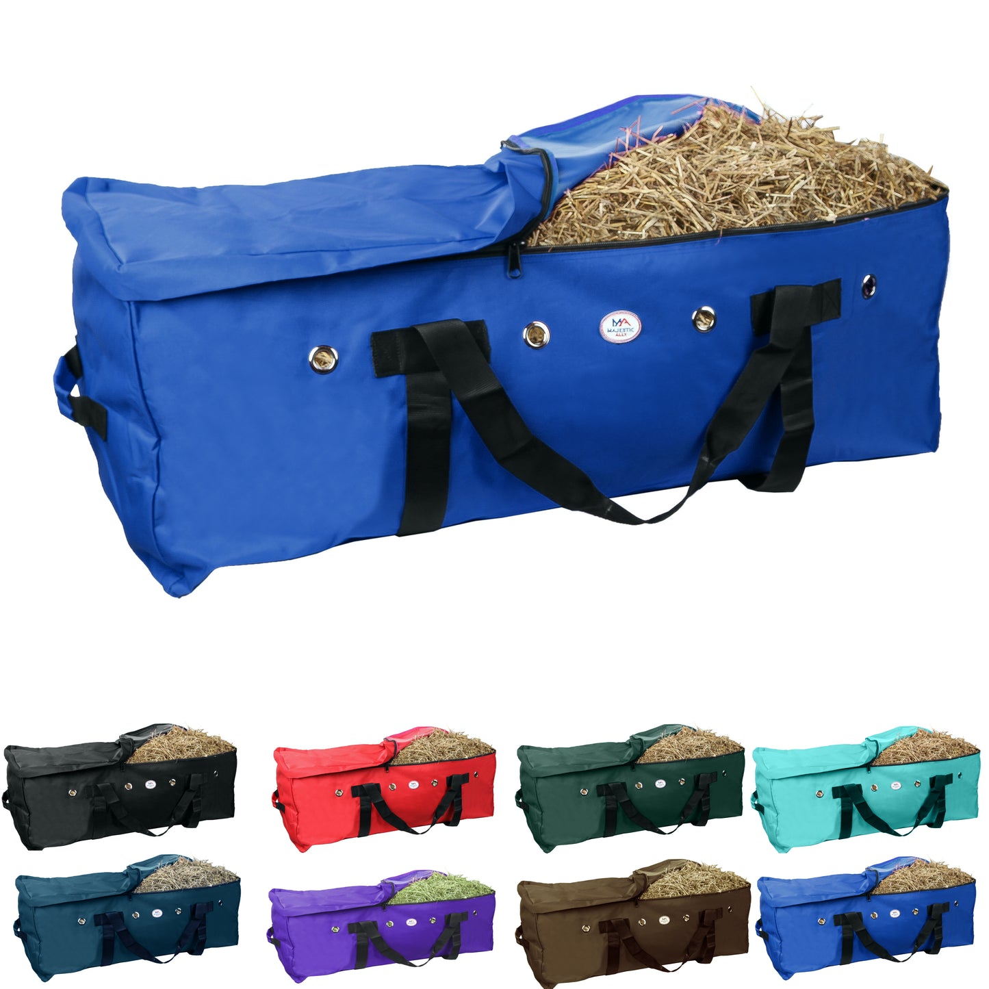 Majestic Ally 1200 D Nylon Fabric Large 44” x 20” x 16” and Extra Large 53"x 29" x 21" Heavy-Duty Hay Bale Storage Bag
