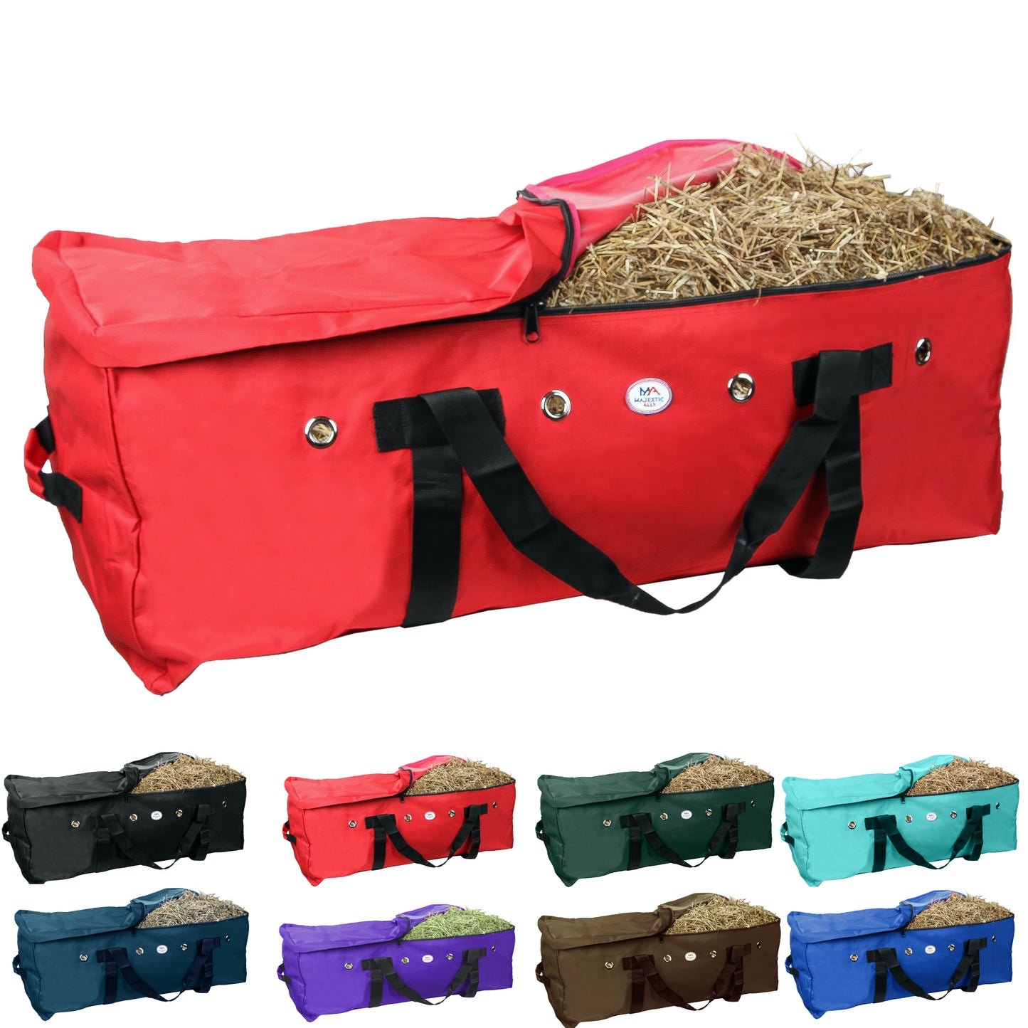 Majestic Ally 1200 D Nylon Fabric Large 44” x 20” x 16” and Extra Large 53"x 29" x 21" Heavy-Duty Hay Bale Storage Bag