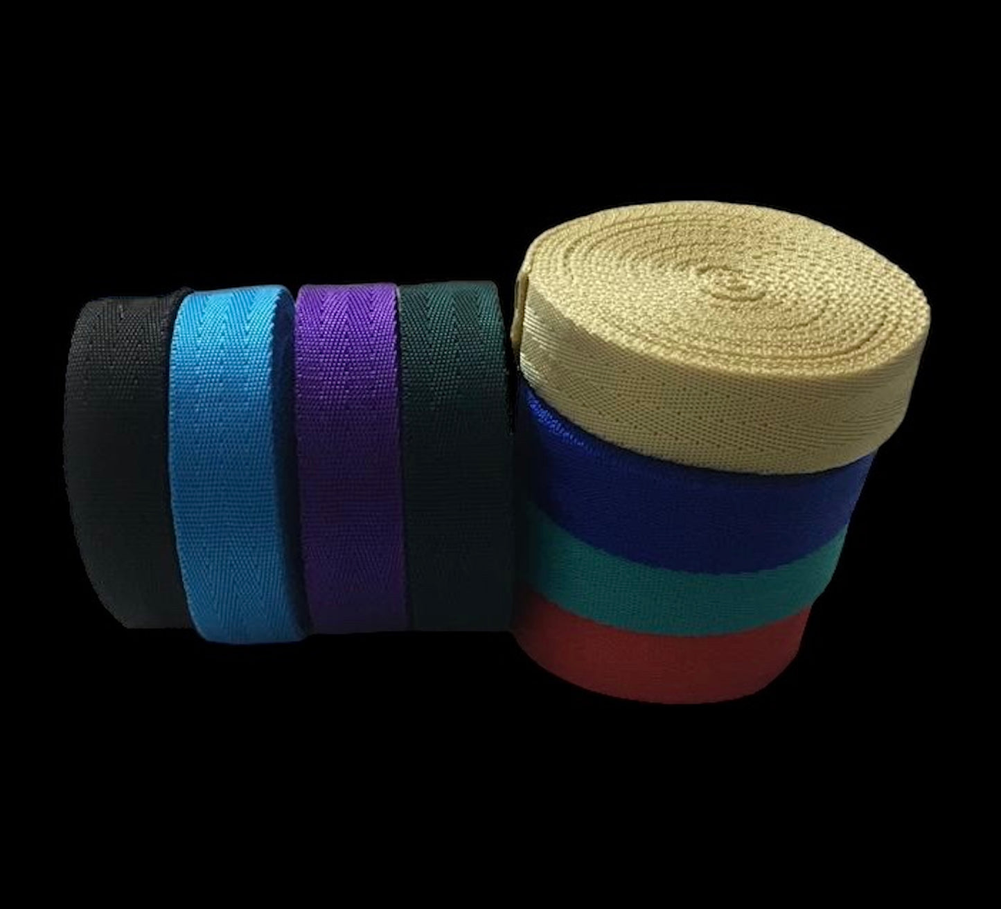 Majestic Ally 1" / 1.5" Wide and 2 / 5 Yards Long Polypropylene Webbing for DIY Projects - Multicolored Set of 8