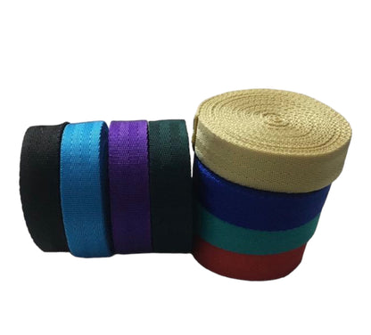 Majestic Ally 1" / 1.5" Wide and 2 / 5 Yards Long Polypropylene Webbing for DIY Projects - Multicolored Set of 8