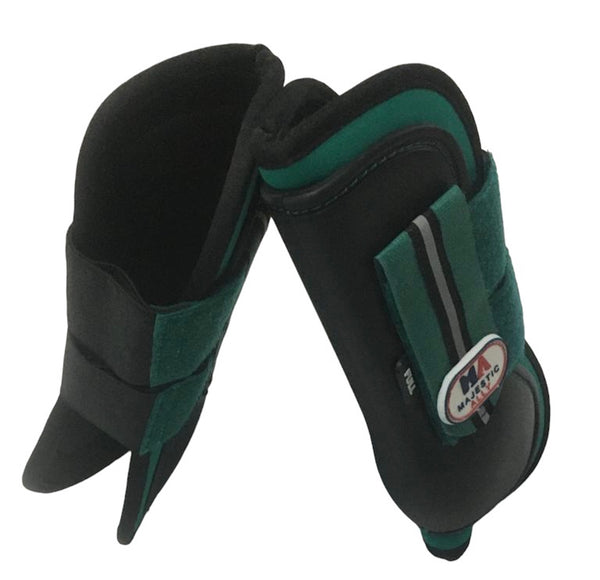 Majestic Ally Pair of Horse Tendon Boot for Horse Front Leg Protection, Durable PU Shell Outer, Soft Neoprene Lining, Strong Hook and Loop Closures to Attach securely with Horses