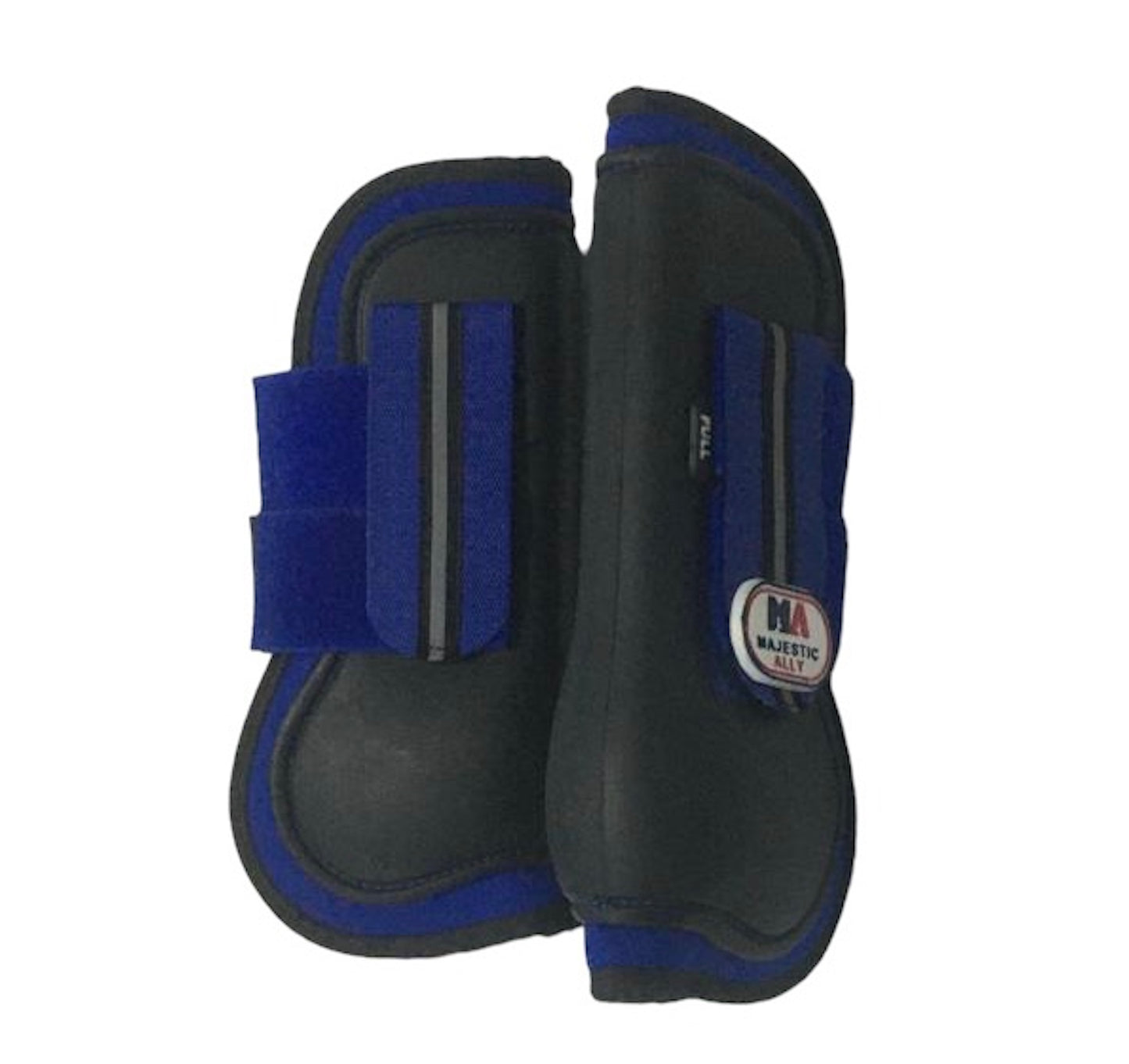 Majestic Ally Pair of Horse Tendon Boot for Horse Front Leg Protection, Durable PU Shell Outer, Soft Neoprene Lining, Strong Hook and Loop Closures to Attach securely with Horses