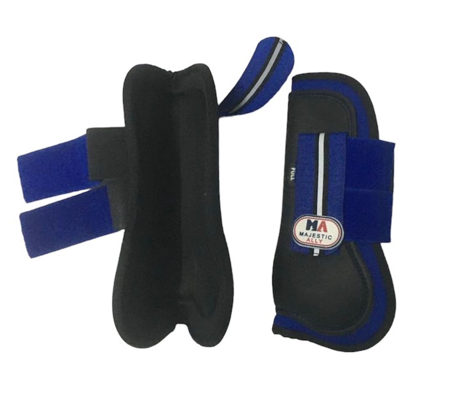 Majestic Ally Pair of Horse Tendon Boot for Horse Front Leg Protection, Durable PU Shell Outer, Soft Neoprene Lining, Strong Hook and Loop Closures to Attach securely with Horses