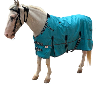 Majestic Ally 1200D Ripstop Horse Turnout Blanket 250 GSM Filling Turquoise-72"