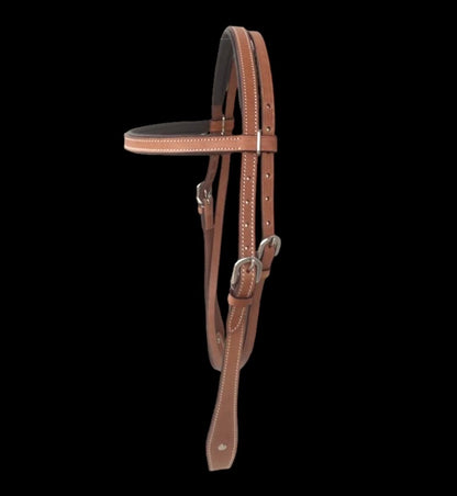 Majestic Ally Padded Leather Brow Band Headstall for Horses