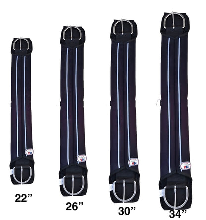 Majestic Ally Neoprene Straight Cinch Girth Stainless Steal Buckles Black -22'', 26",30" and 34"