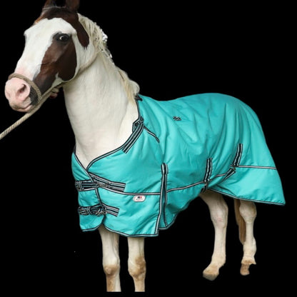 Majestic Ally 1200D Ripstop Horse Turnout Blanket 250 GSM Filling Turquoise-72"