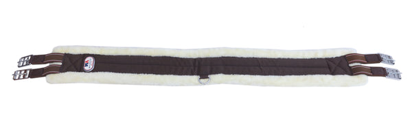 Majestic Ally Mink Fleece Padded Girth with Heavy Duty Elastics & Stainless Steal Hardware Brown -42",44",46",48" and 50"