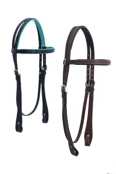 Majestic Ally Padded Leather Brow Band Headstall for Horses