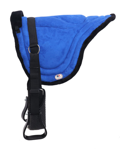 Majestic Ally Padded Suede Leather Bareback Pad Horse Riding Pad with Non Slip Breathable Girth & Stirrups