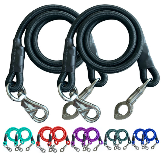 Majestic Ally Pack of 2, Bungee Trailer Tie for Horse Haulage with Panic Snap and Bull Snap…