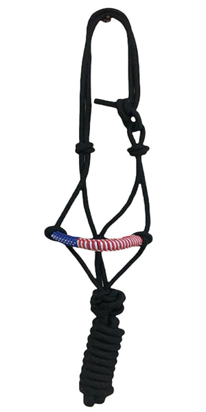 Majestic Ally Poly Braided Patriotic Nose Poly Rope Halter and 10' Matching Lead