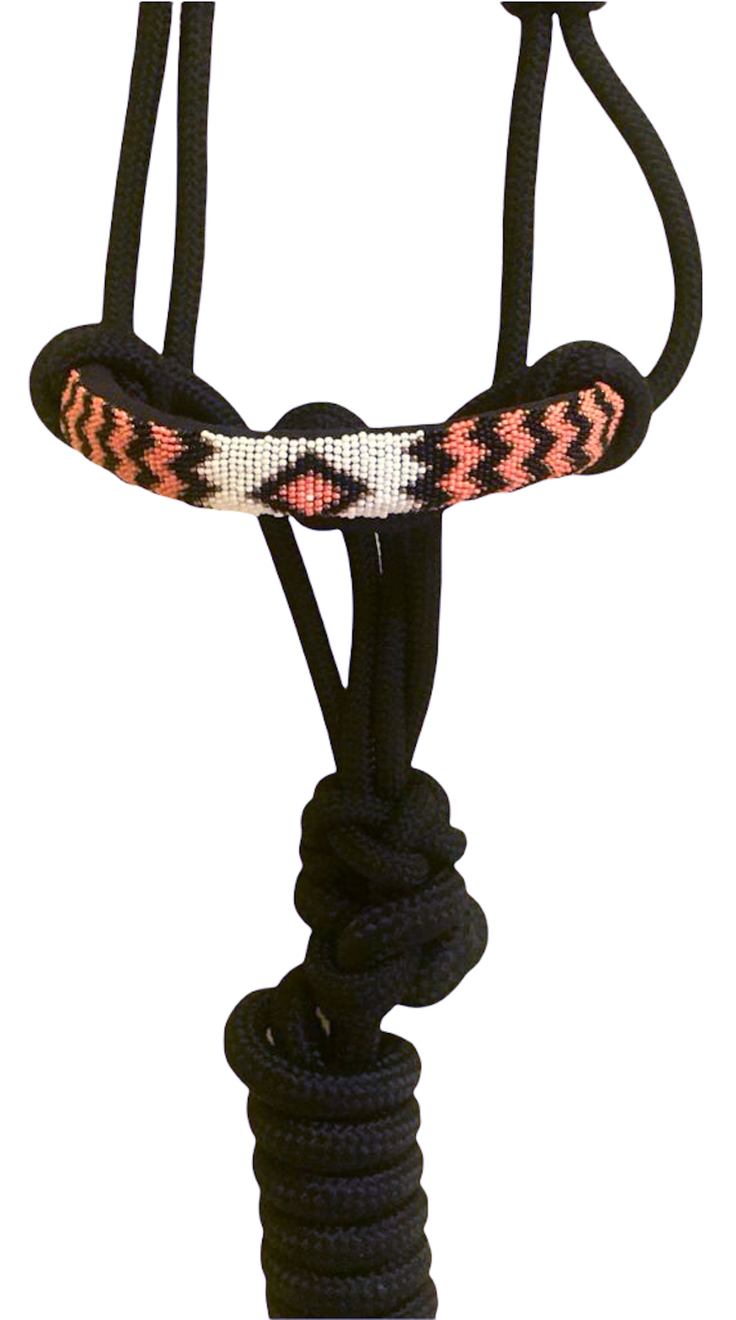 Majestic Ally Padded Beaded Nose Braided Rope Halter with 10' Matching Lead - Full