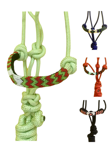 Majestic Ally Padded Beaded Nose Braided Rope Halter with 10' Matching Lead - Full