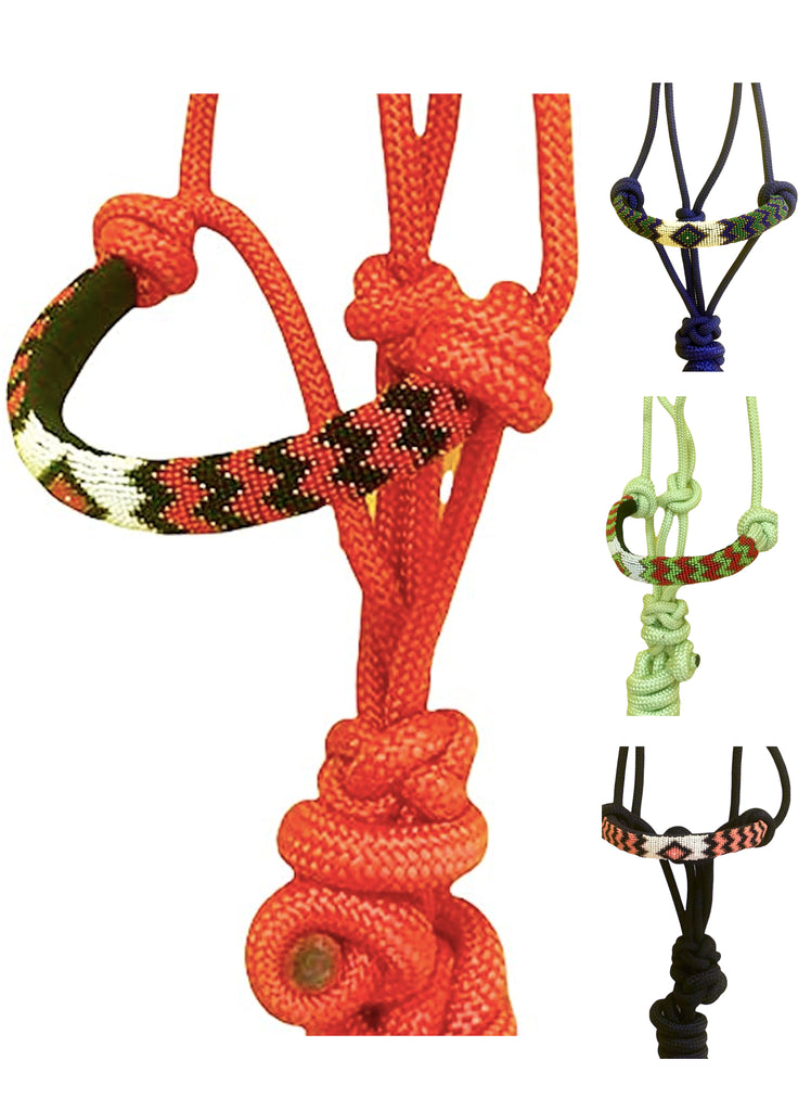 Majestic Ally Padded Beaded Nose Braided Rope Halter with 10' Matching Lead - Full