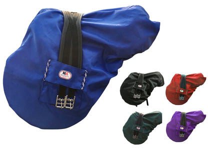 Majestic Ally Nylon Waterproof Fleece Lined Ride On English Saddle Cover-Multiple Color