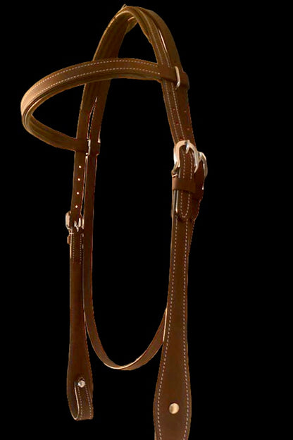 Majestic Ally Padded Leather Brow Band Headstall for Horses