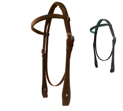 Majestic Ally Padded Leather Brow Band Headstall for Horses