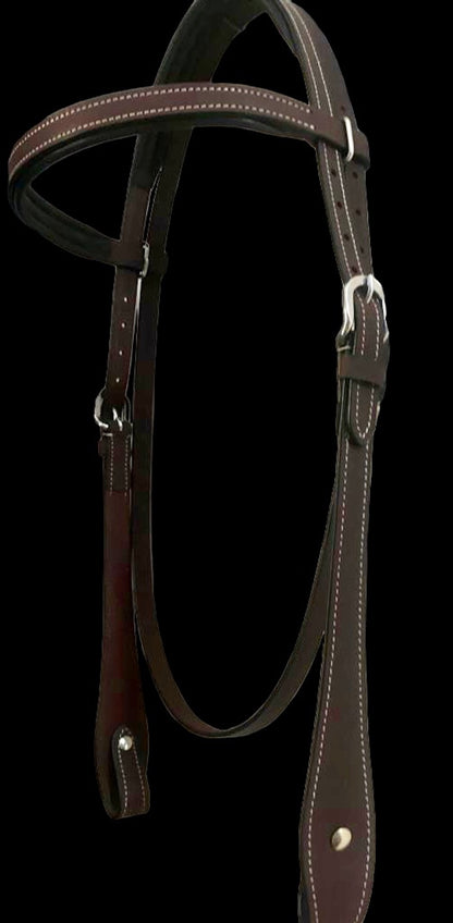 Majestic Ally Padded Leather Brow Band Headstall for Horses