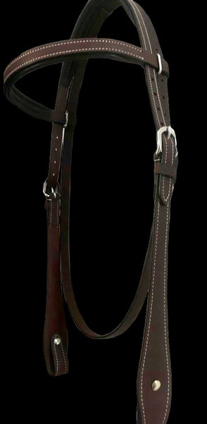 Majestic Ally Padded Leather Brow Band Headstall for Horses