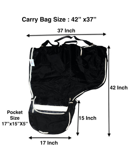 Majestic Ally Nylon Reflective Western Saddle Carry Bag with Large Pockets- Black