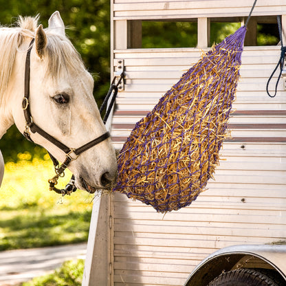 Majestic Ally 2 pcs Slow Feed 42” Hay Net with soft 2"x2" holes for Horses & Livestock, Nylon Rope Hanging , Simulates Grazing, Reduce Waste