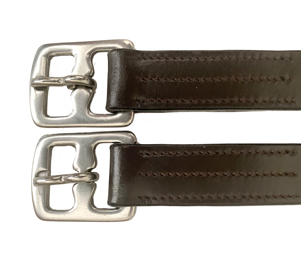 Majestic Ally Genuine Leather English Stirrup Leathers, 48" / 54" 60 " length and Black/Brown/Chestnut Color,  Ideal for Daily use (Pack of 2)