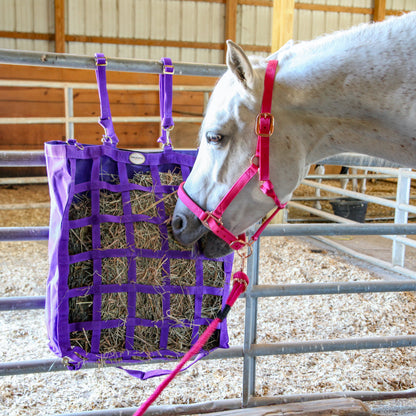 Majestic Ally Easy Feeder Hay Bag - One Side Open (3"x3" Hole) with 8 Feet Poly Rope for Horses and Livestocks with 06 months warranty