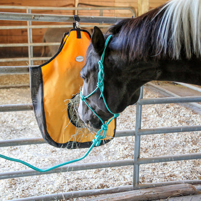 Majestic Ally 1200 D Hay Feeder Tote Bag for Horses, Sheep – Premium Quality Nylon Mesh - Reflective Trim- Simulates Grazing - Reduces Waste - Comes with 36” Hay Net.