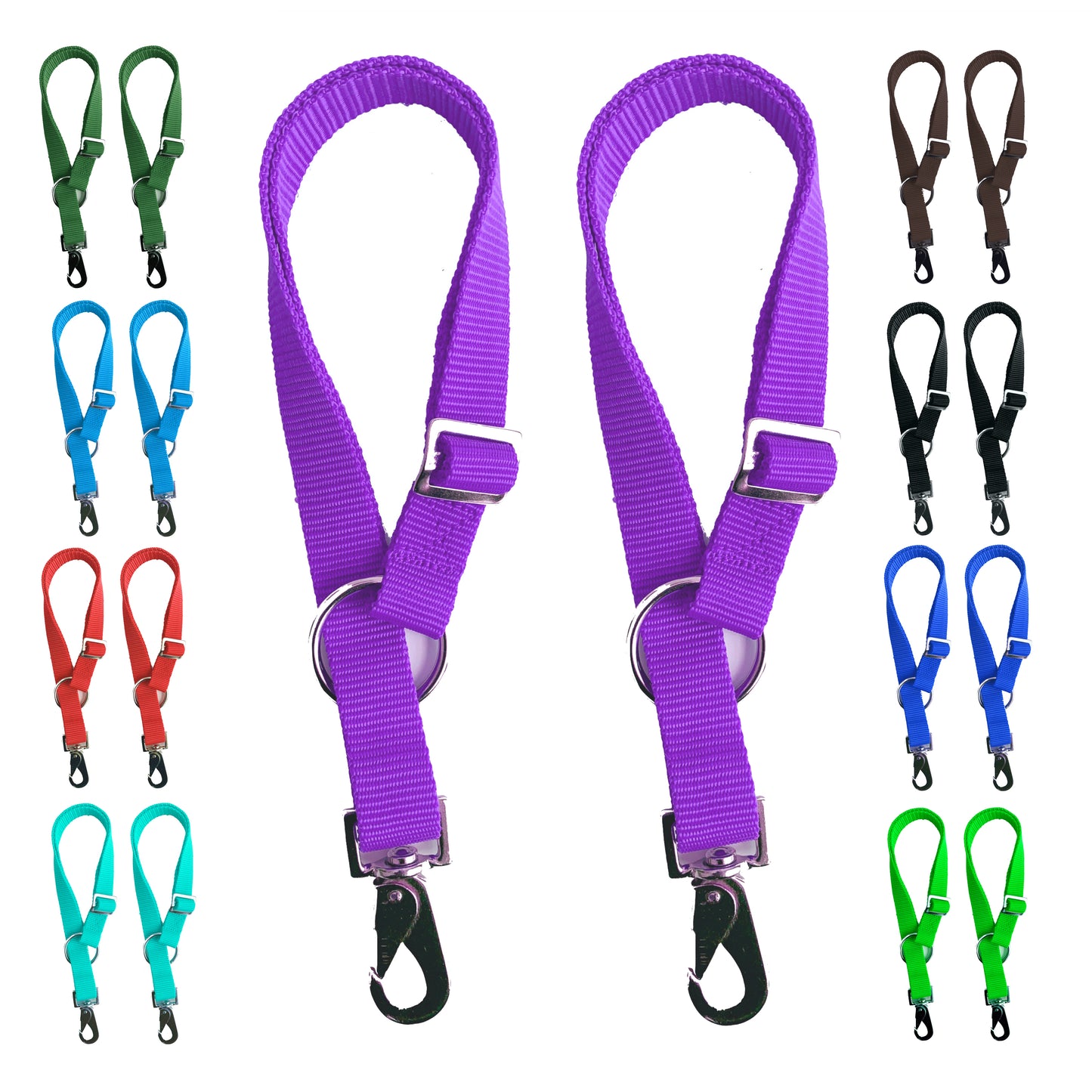 Majestic Ally Pack of 2 Horse Water Bucket Strap Hangers - Adjustable 18” to 30” Length – Practical and Easy Design for Indoor or Outdoor Use