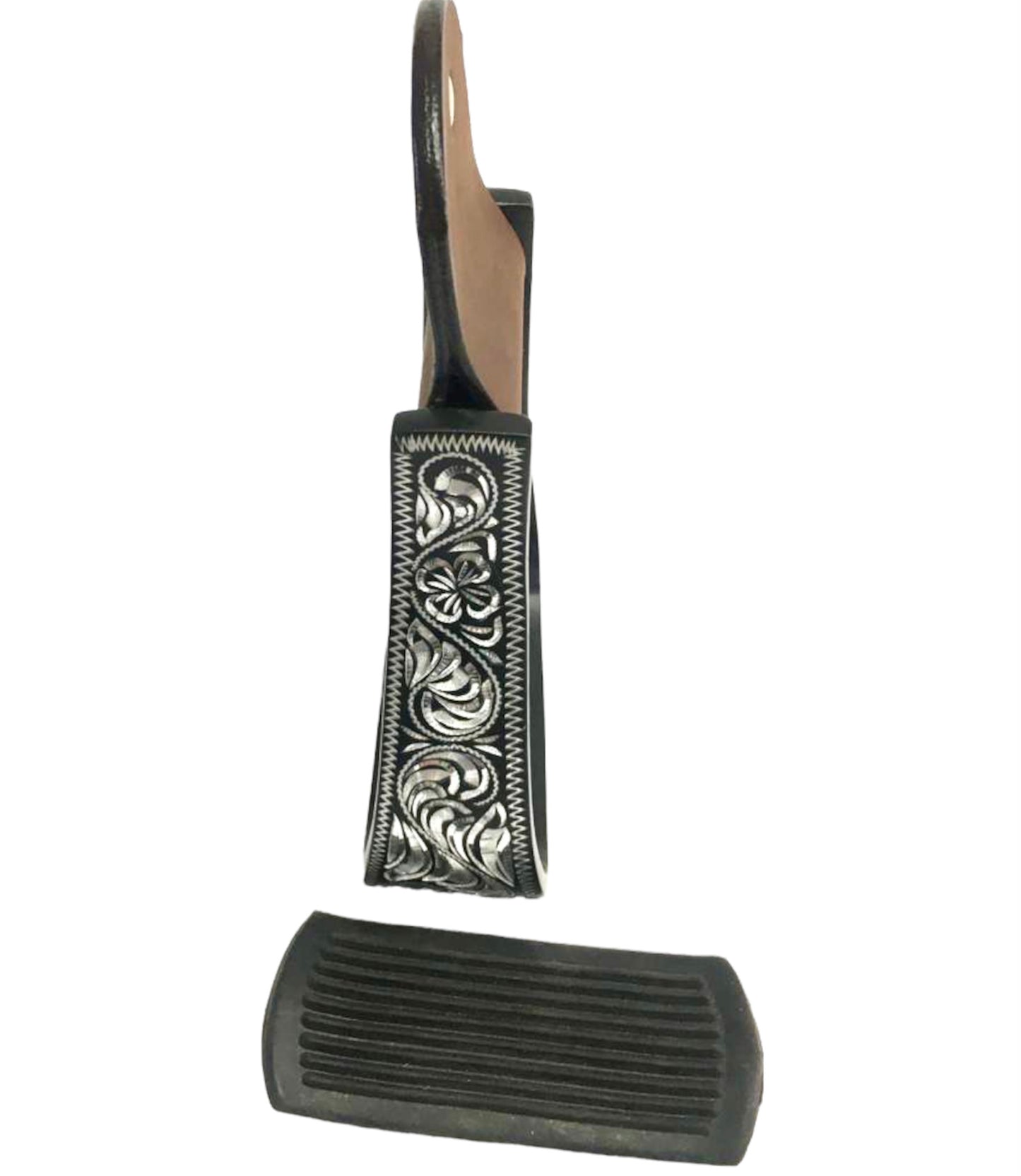 Majestic Ally Western Horse Aluminum Black Engraved Stirrups