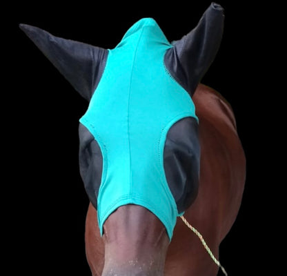 Majestic Ally Pack of 2 Lycra Horse Fly Mask with Nylon Mesh Eyes and Ears - Durable, Comfort Elasticity Fly Mask with Ears