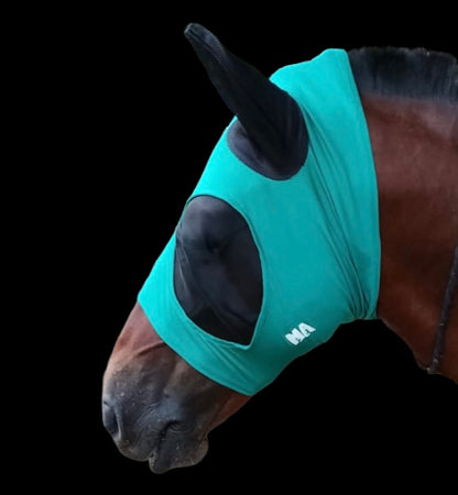 Majestic Ally Pack of 2 Lycra Horse Fly Mask with Nylon Mesh Eyes and Ears - Durable, Comfort Elasticity Fly Mask with Ears